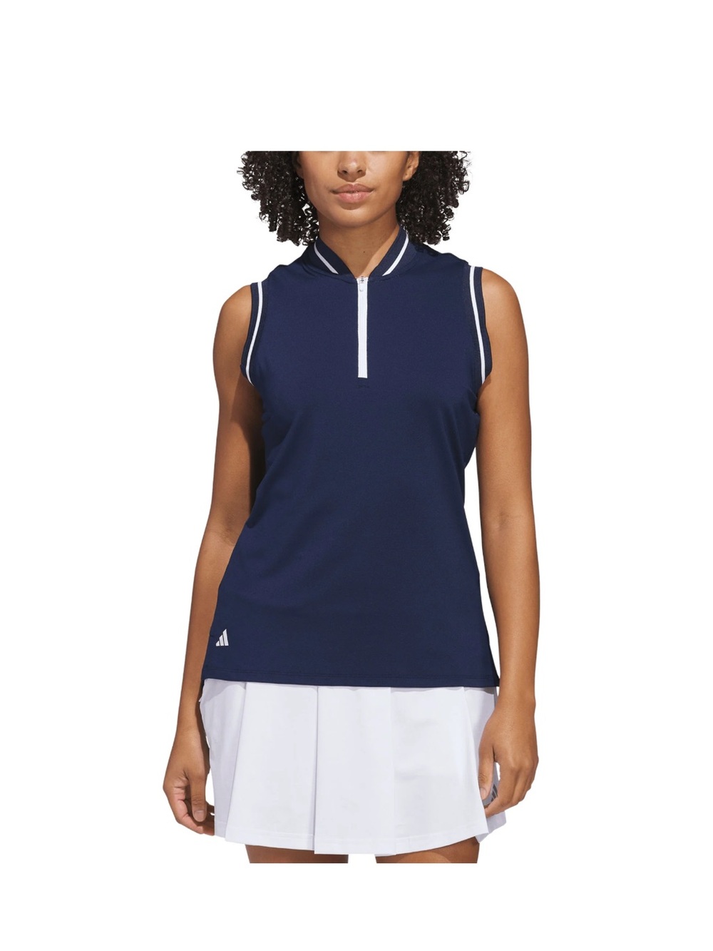 Adidas Golf Ultimate365 Sleeveless Navy Zip-Front Performance Top